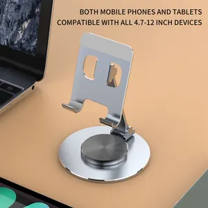 Yeni başlatılan yüksek kaliteli katlanır 360 dönen mobil telefon standı alüminyum masaüstü tablet cep telefonu standı telefon standı