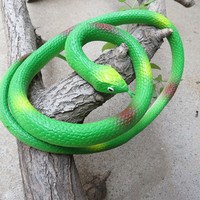 YIWUPOWER Juguete de Serpiente Altamente Realista de Goma Suave, Juguete de Broma de Halloween, Serpiente de Goma que Simula un Animal, Serpiente de Cabeza Redonda, Cobra