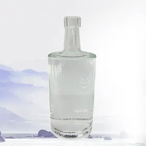 750ml flint glass spirit liquor jersey bottle for rum vodka brandy whisky cocktail