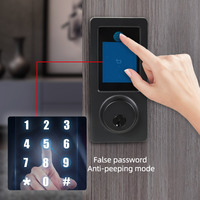 Serrure Intelligente Tuya en Gros, Alliage de Zinc Noir, Empreinte Digitale, Application pour Sécurité Renforcée, Autonomie de 12 Mois, Carte Mémoire, Câble USB