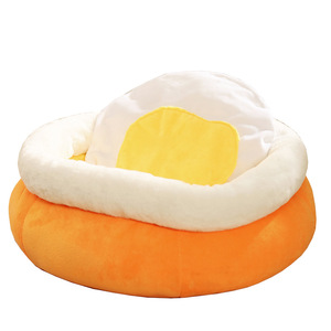 Poached Egg Cat <b>Bed</b> Soft Plush Winter Warm Pet <b>Bed</b> All Seasons For Cats - Product Image 1