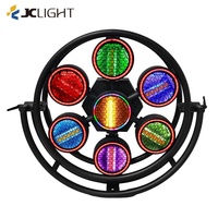 Rétro Lumière DMX 7 Yeux 7x60w Rond Rétro Stage Interrupteur P1 Blinder COB RGB Audio Disco Stage DJ Strobe LED Lumière