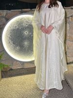 Sharut Grossiste Robe Femme Musulmane Modeste pour Soirée Aïd Ramadan Élégante Magnifique Caftan Perlé Scintillant Abaya Noire Ensemble 2 Pièces
