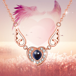 Changda personalizado foto bisutería de proyección <span class=keywords><strong>100</strong></span> idioma te amo collar de proyección - Product Image 4