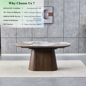 Mesa <span class=keywords><strong>de</strong></span> Comedor OKAY <span class=keywords><strong>Pandora</strong></span> con Superficie <span class=keywords><strong>de</strong></span> Piedra Sinterizada, Impermeable, Convertible, Extensible, Moderna, <span class=keywords><strong>de</strong></span> Lujo, Estilo Minimalista en Nogal - Product Image 1
