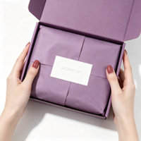 Papier d'emballage biodégradable violet personnalisé, papier de soie pour vêtements, cosmétiques, chaussures, sous-vêtements, perruques, chaussettes, emballage