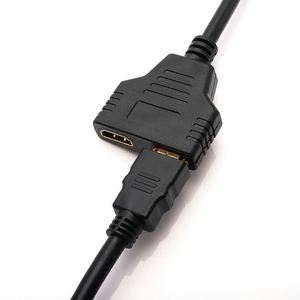 Adaptateur Convertisseur Câble Répartiteur <span class=keywords><strong>HDMI</strong></span> Mâle vers <span class=keywords><strong>HDMI</strong></span> Femelle 1 Entrée 2 Sorties 1080P Noir pour Haut-parleur, Téléviseur HD, Caméra, Moniteur - Vente en Gros - Product Image 2