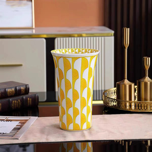 Vasi in <span class=keywords><strong>Ceramica</strong></span> Dorata Stile Europeo con Marchio H per Fiori e Piante Verdi, Decorazione Casa - Product Image 6
