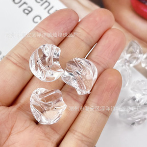Acrylic Transparent Twisted <b>Beads</b> Round Spacer Irregular For Jewelry Making DIY Accessories - Product Image 4