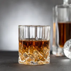 Set di 6 bicchieri da whisky in vetro senza piombo in cristallo vecchio stile Set regalo whisky per uomo