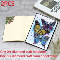 Kit DIY de marque-pages d'angle pour carnet, peinture diamant 5D de forme spéciale, avec strass, pour journal intime, marque-page de page, ensemble d'artisanat artistique