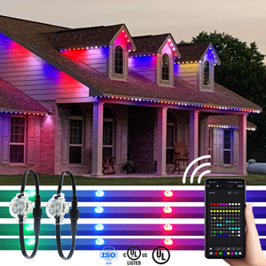 Luces LED de Navidad para Exteriores, Resistentes al Agua IP68, Blanco Cálido RGBW, Luces de Punto de Píxeles LED de 30 mm para Aleros, Decoración Navideña Permanente - Product Image 1