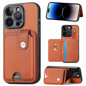 Étui arrière en cuir PU magnétique avec couteau à outils pour iPhone 16, fente pour carte, béquille pour iPhone 15 14 13 Pro Max 11 12 - Product Image 1