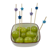 100 pièces bleu violet étoile salade bambou bâton Cocktail décoration cure-dents mariage fête d'anniversaire