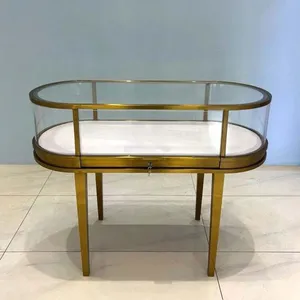 Customized Luxury Oval Gold Diamond Jewelry Display Cabinet LED Lighting Waterproof Heavy Duty Eco-Friendly for Mall <strong>Showcase</strong> - Product Image 5