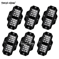 Luz LED RGB de Roca TECH-KING Controlada por App, Luz RGBW de Roca Impermeable con LED RGB para Chasis de Camiones, Coches y ATV