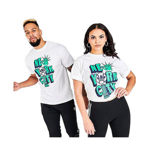 T-shirt Adidas NYC City SS pour homme, hauts de sport, blanc/vert sarcelle |   100% authentique - Product Image 1