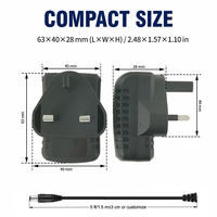 Adaptador de Corriente CA/CC con Certificación UKCA, 5V 0.5A 2.5W, Conexión a Enchufe de Pared del Reino Unido, 5 Voltios 0.5 Amperios 500mA, Material de PC, Fuente de Alimentación LED