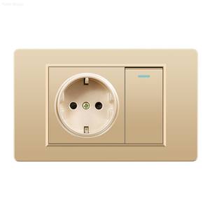 Prise murale standard européenne, double alimentation et double port de sortie USB, 20A, prise murale de type C, interrupteur lumineux - Product Image 4