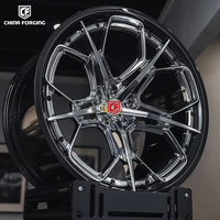 Jantes CF WHEELS personnalisées en 2 parties forgées, jantes en fibre de carbone chromées 5x130 pour Porsche 911 Cayenne Audi BMW Benz Toyota VW Ford