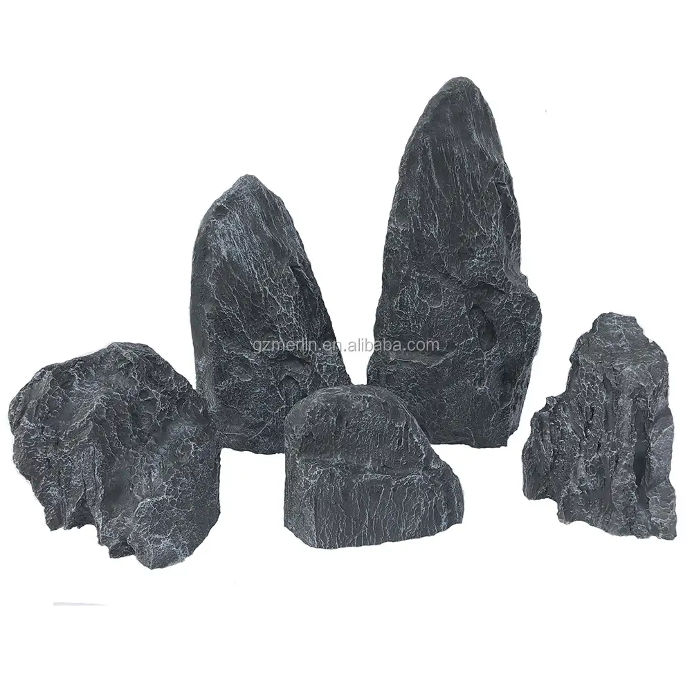 Al aire libre gris roca Artificial artificial de rocas decorativas de piedra de fibra de vidrio de piedra