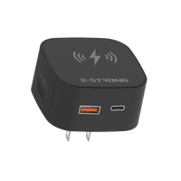 Chargeur mural GaN 3-en-1 35W standard US, double port A+C, bloc de charge rapide pour la maison, le bureau et les voyages, charge multi-appareils