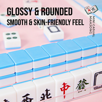 Jeu de tuiles de Mahjong chinois 144 pièces, personnalisé, en mélamine, mini, de voyage, résistant à l'eau, durable, luxe, bleu nacré, rose, rouge, divertissement