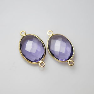 Conector/componente amatista de Plata de Ley 925 de oro Vermeil, accesorios y componentes de joyería - Product Image 1