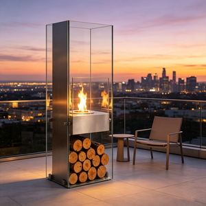 Cheminée au bioéthanol encastrée Valse Luxury avec flamme réglable et brûleur anti-déversement pour hôtel, villa, salon ou hall d'hôtel. - Product Image 6