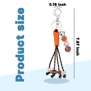Sports Series Hand Woven Rope Rugby <b>Baseball</b> Football Charm Keychain Bag Accessories - Product Image 4