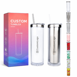 Vaso Personalizado de 20oz con Sublimación, Interior de Acero Inoxidable 304, Exterior de Plástico Aislado, Doble Pared, Preperforado, Tipo Bola de Nieve, para Regalos - Product Image 1