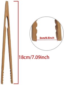 Pinces de cuisine Tailai, <span class=keywords><strong>pince</strong></span> à fruits pour toasts, fruits, pain, cornichons, pinces à <span class=keywords><strong>toast</strong></span> en <span class=keywords><strong>bambou</strong></span>, pinces à pain en bois. - Product Image 3