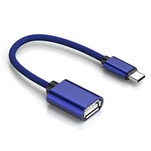 Adaptador usb tipo c, suporte otg transferência de dados de fábrica atacado de metal caso tipo c para usb2.0 adaptador