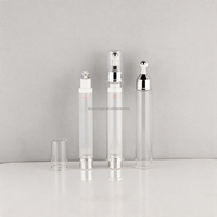 Flacon applicateur professionnel innovant en forme de seringue de 10 ml et 5 ml avec bille massante sous vide pour essence contour des yeux et formule cosmétique
