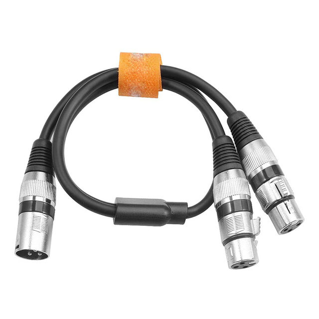 Xput Silver 2 Way XLR Y Splitter Cable 1 Male to 2 Female XLR Audio Signal Split Adapter Cord