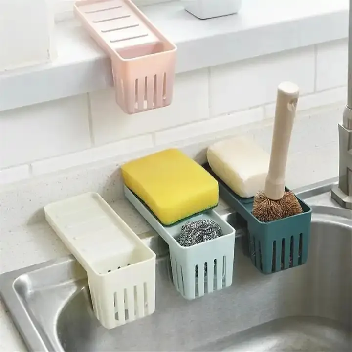 XH fabrika lavabo emme fincan rafı temizleme fırçası raf drenaj mutfak olmayan delikli sünger kaşık sabun depolama raf