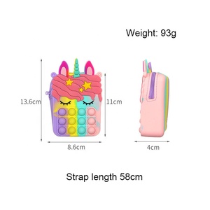 Túi Trẻ Em Silicone Mẫu Giáo Trẻ Em Dễ Thương Hình Hoạt Hình Dâu Tây Dứa Đẩy Fidget Pop Bubble Unicorn Coin Purse - Product Image 5