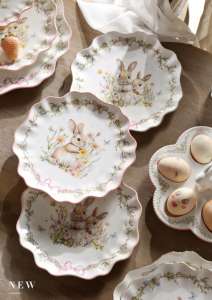 Juego de Bandejas de Porcelana Blanca con Diseño de Conejo de Pascua <span class=keywords><strong>para</strong></span> Servir Comida, Decoración <span class=keywords><strong>para</strong></span> Mesa de Boda, Almacenamiento de Huevos, Artículos de Catering LovingHome - Product Image 3