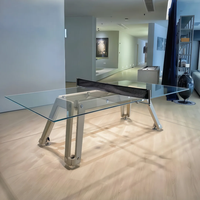 Table de tennis de table de qualité supérieure, moderne, transparente, en verre trempé, personnalisable, standard, pour villa, manoir, maison
