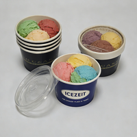 Groothandel 4oz 8oz 16oz Wegwerp Dessert Yoghurt IJs IJsjes Vriesfruit IJs Cup Verpakkingen Bakjes Met Deksel