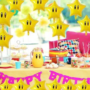 12 Globos de Estrella Amarilla con Detalles Dorados para Decoración de Fiestas de <span class=keywords><strong>Cumpleaños</strong></span> con Temática de Videojuegos, Suministros para Fiestas de Niños y Niñas - Product Image 5