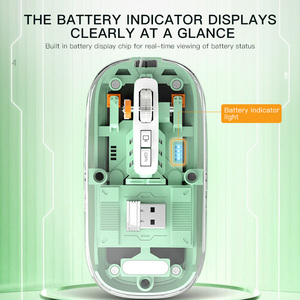 Tri-Chế Độ Có Thể Sạc Lại Chuột Đầy Đủ Trong Suốt Im Lặng Không Dây Máy Tính Chuột Không Dây Với USB Receiver Cho Máy Tính Xách Tay Mac iPad - Product Image 4