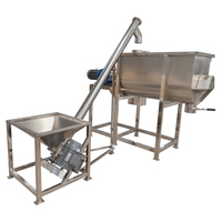 Mélangeur à vis horizontal en acier inoxydable 380V 7,5KW 200-1000L Chauffage automatique pour poudre détergente Lait Protéine Épices Sec