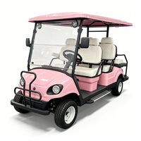 Voiturette de golf électrique rose personnalisable 6 places, couleur, sièges et configurations au choix