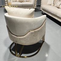 Modernes Samt-Sofa-Set 2-3-Sitzer Einzelner Gebogener Sessel Kanalgetuftet Edelstahl-Beine Konvertierbar Hotelgeeignet