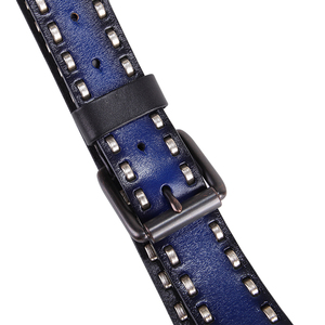 Ceinture en cuir de vache véritable, robuste, cuir tanné végétal naturel avec boucle en métal solide - Product Image 5
