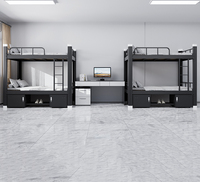 Lits superposés en acier pour appartement scolaire, lit double pour adultes et enfants avec armoire de rangement