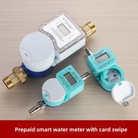 Compteur d'eau intelligent prépayé à carte IC IP68 pour usage domestique, compteur d'eau froide à brancher, connexions filetées DN15-DN200