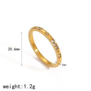 European American Minimalist Diamond Encrusted Stainless Steel <b>Ring</b> For Women Fashionable Plain Band <b>Titanium</b> Steel Jewelry Gift - Product Image 5