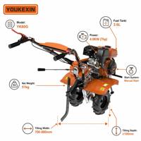 YKX 170F Motocultor a Gasolina de Alto Torque con Transmisión por Correa, Mini Cultivador para Huertos, Terrenos Montañosos y Labranza Agrícola